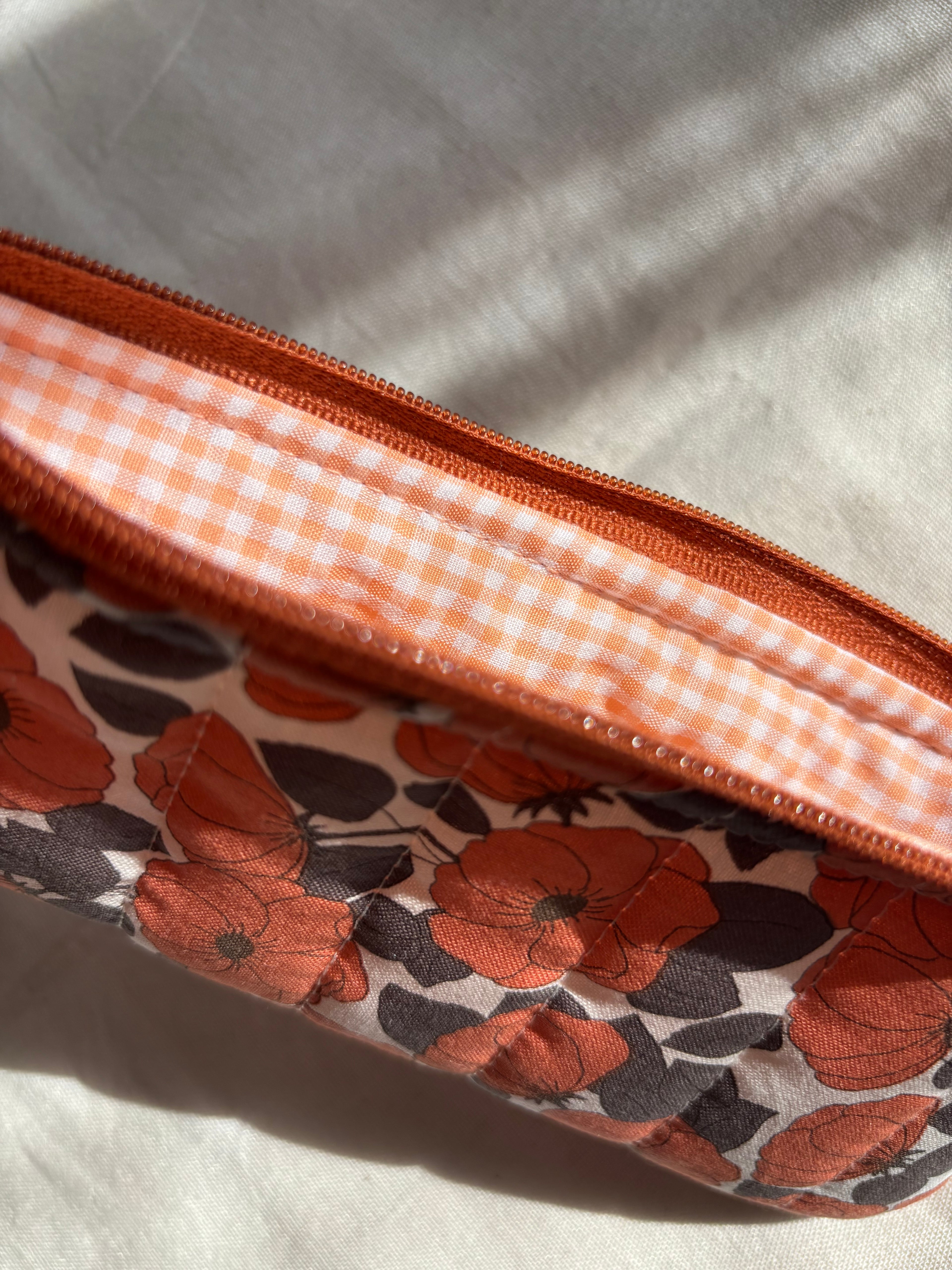 Floral Orange Pencil & Glasses Case