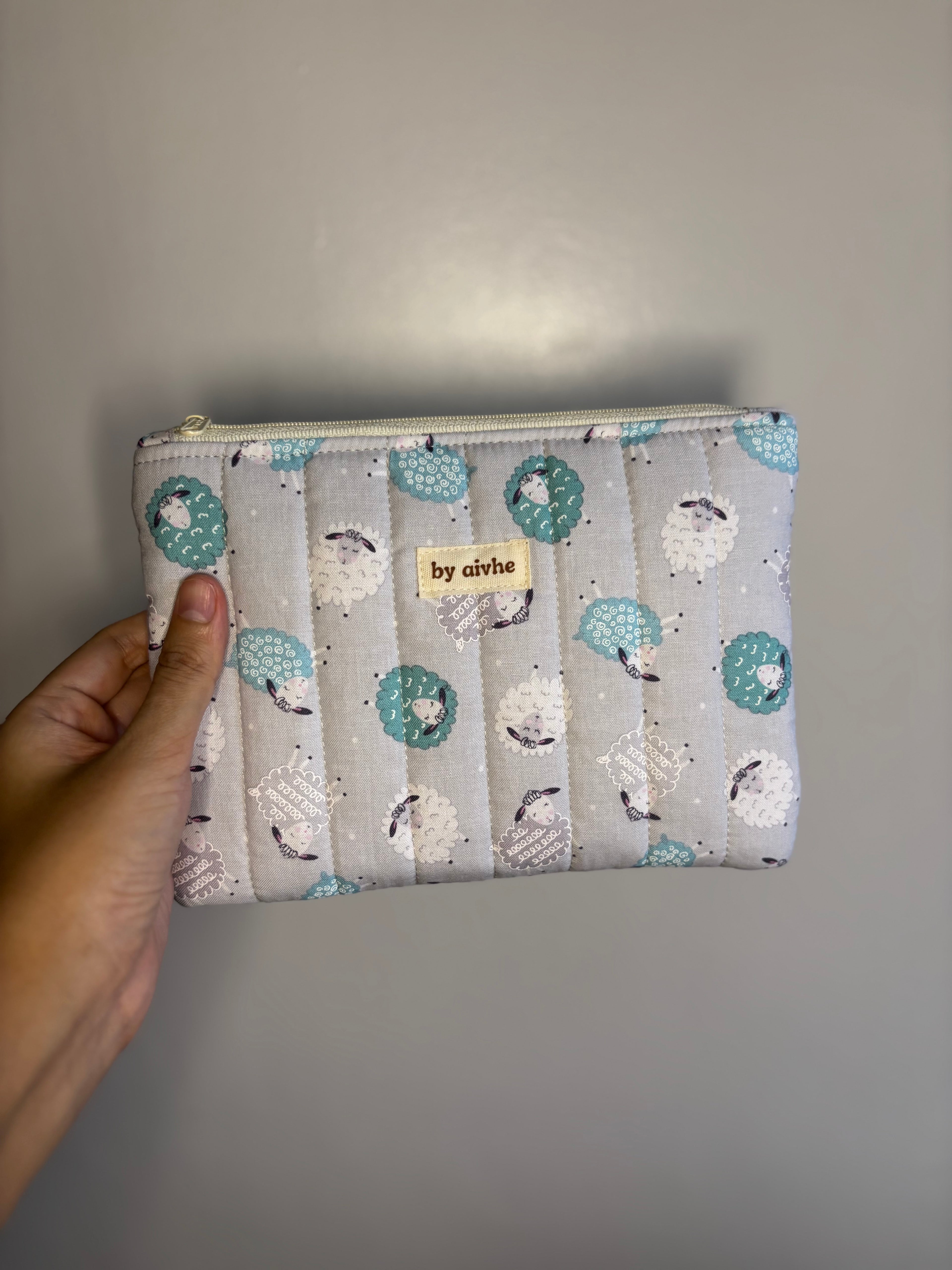 Sheeps Small Quilted Pouch