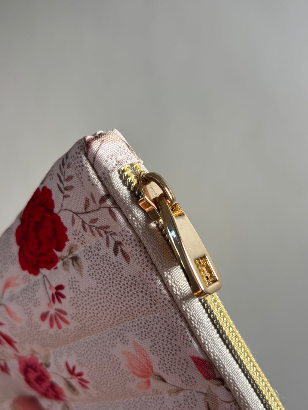 Floral Feb Medium Quilted Pouch