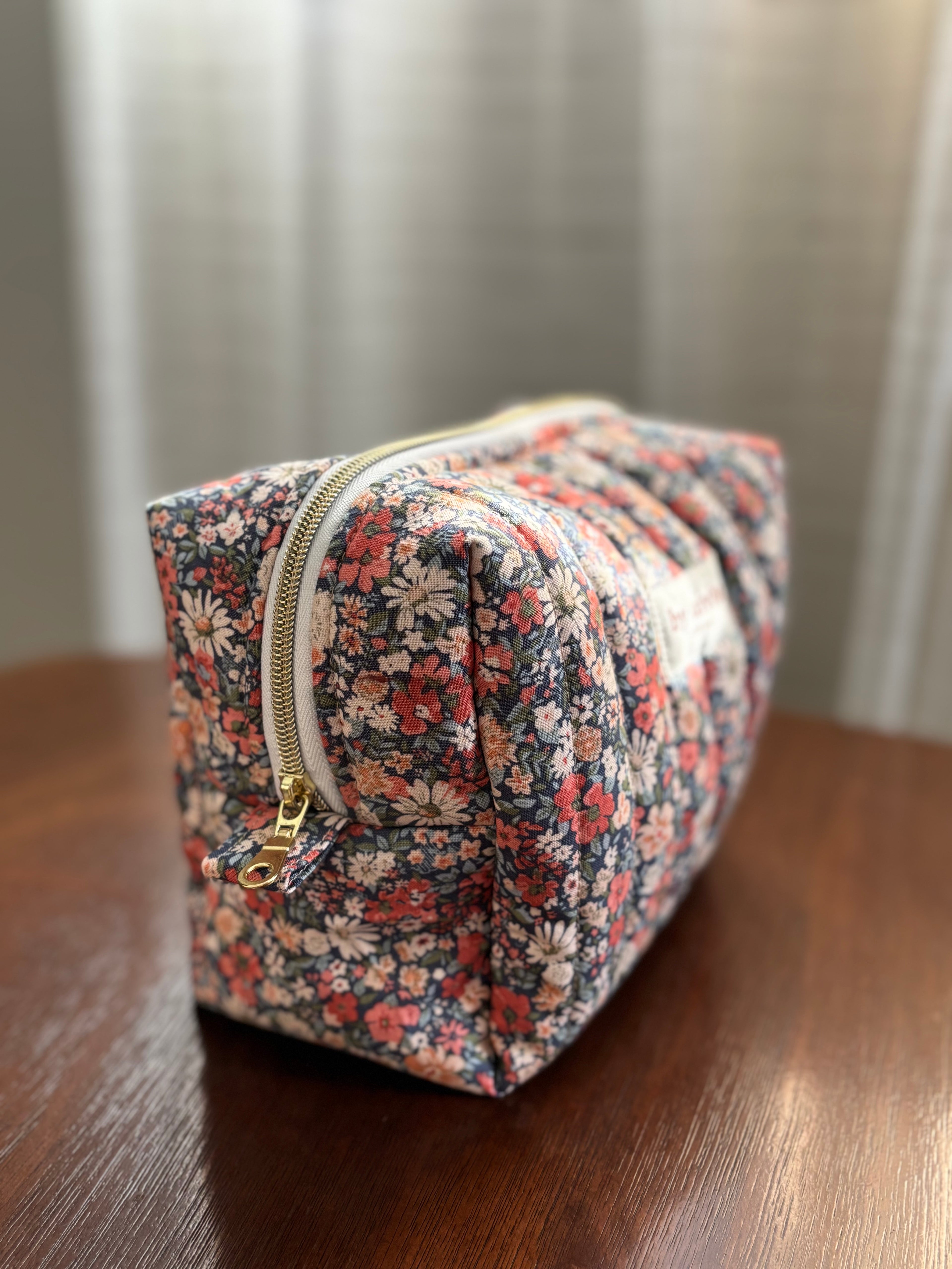 Vintage Blue Toiletry/Makeup Bag
