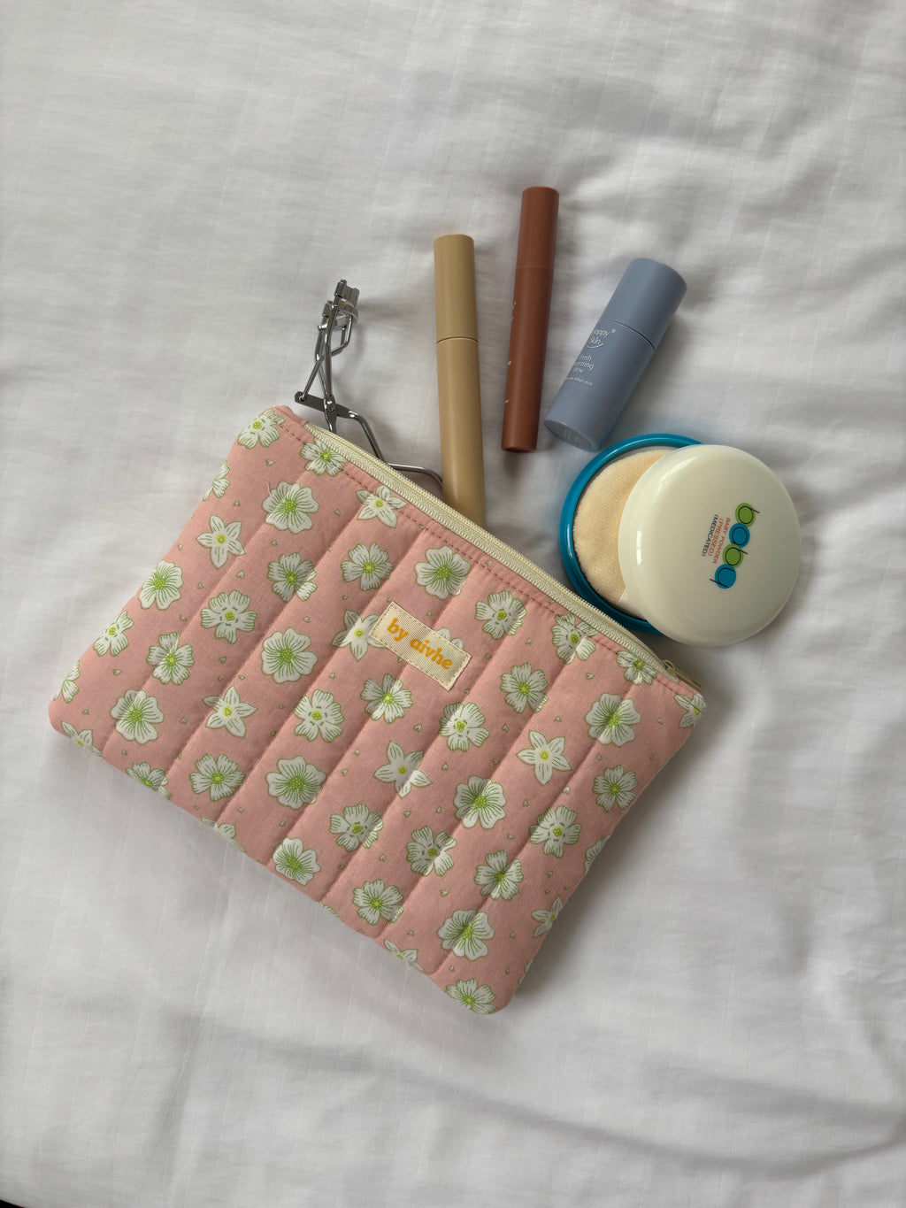 Pink Small Quilted Pouch