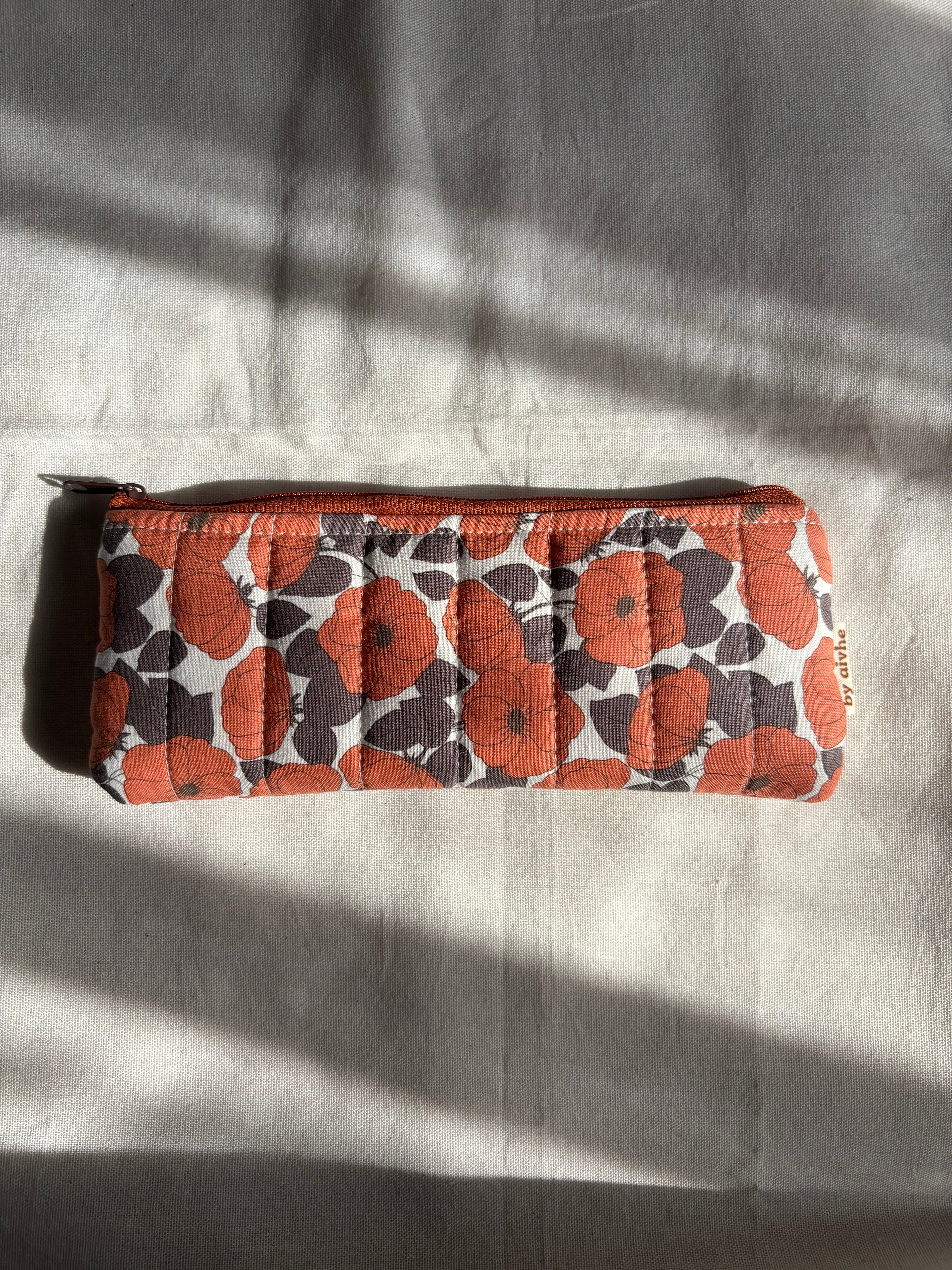Floral Orange Pencil & Glasses Case